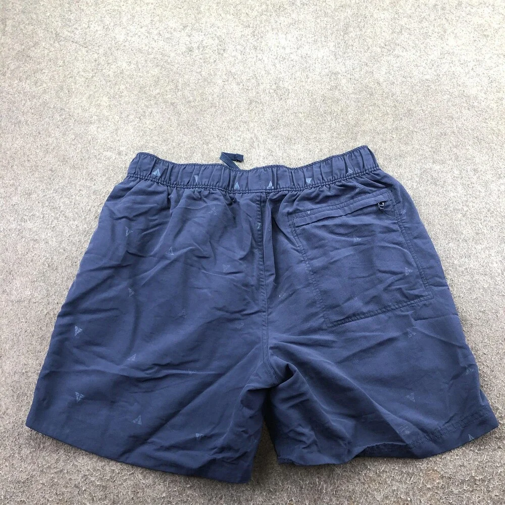 The North Face Swim Trunks Mens Medium Blue Geometric Mesh Lined Elastic Waist